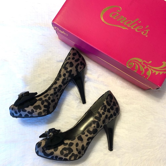 ❗️LAST CHANCE❗️🌵3/$25 Candie’s Arty Leopard Heels - Picture 6 of 10